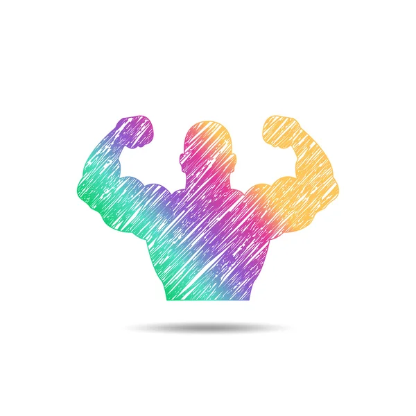 Sportschool logo symbool. regenboogkleuren — Stockvector