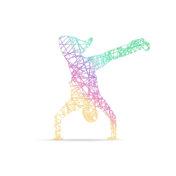 Tancerz chłopiec logo znak w linii — Wektor stockowy