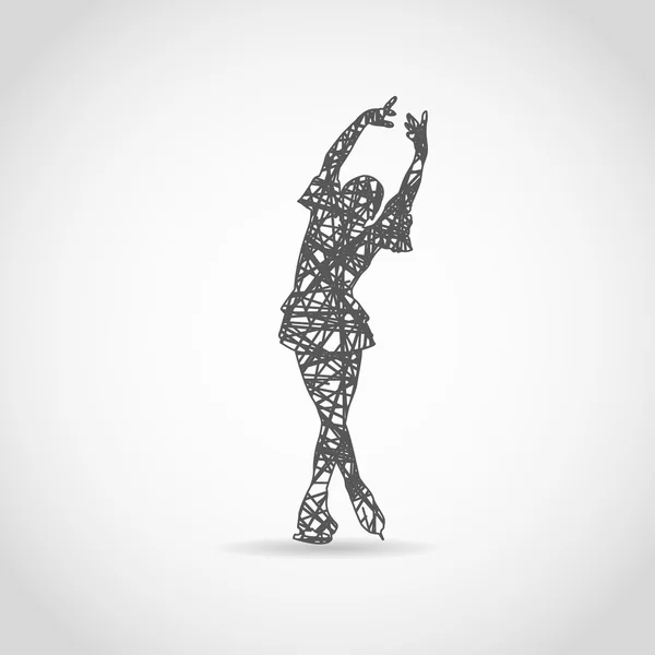 Femme patineuse sur glace. logo — Image vectorielle