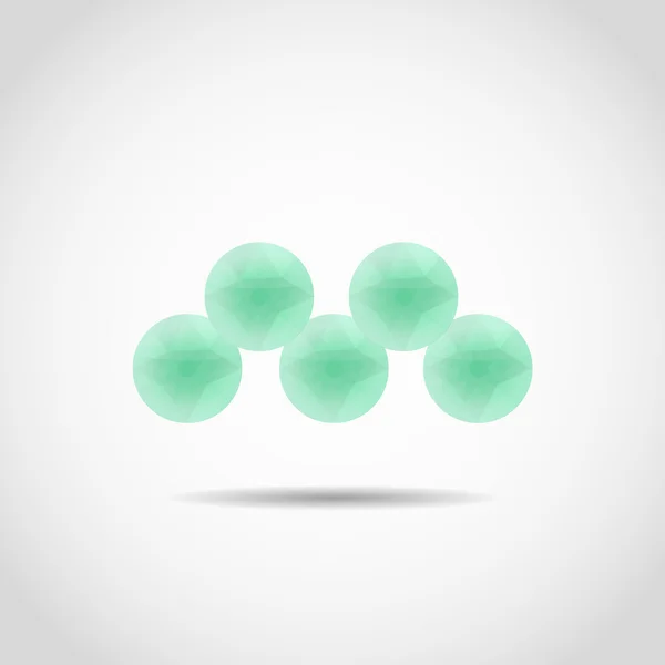 Logo von fünf grünen Kreisen polygonal — Stockvektor