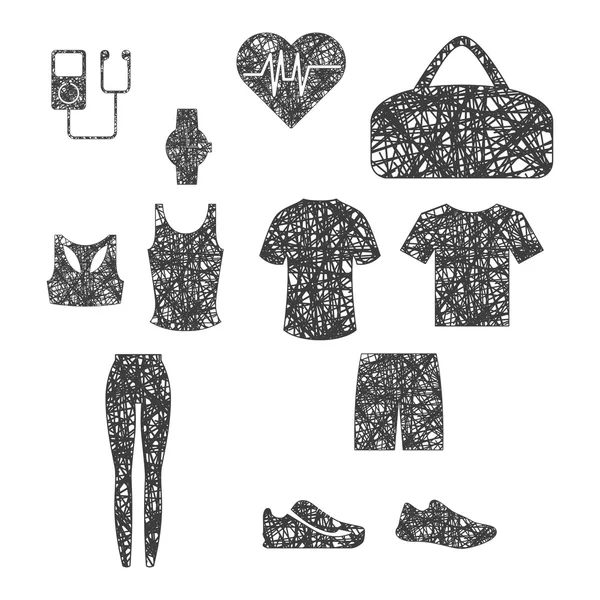 Vêtements pour la formation, et accessoires — Image vectorielle