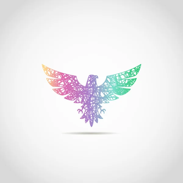 Águila de color para web. signo de logotipo — Archivo Imágenes Vectoriales