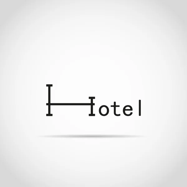 Icono del hotel con cama. logo — Archivo Imágenes Vectoriales