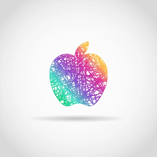 Symbol mit Apfelfrucht-Logo — Stockvektor