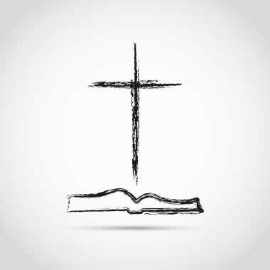Kilisenin bir haç şeklinde için şablonu logo