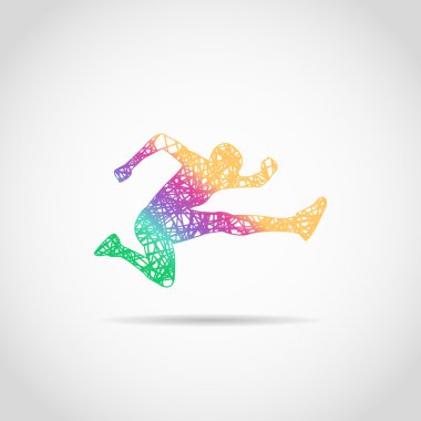gökkuşağı renkleri atlet logo atlamak