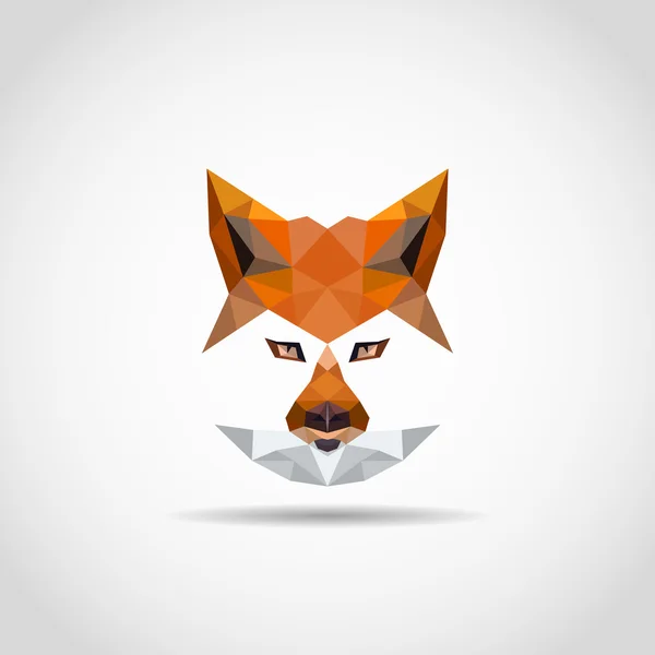 Fox. polygonal face fox for a logo — Stock Vector