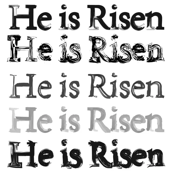 Słowo na Wielkanoc, tło. on zmartwychwstał. różnych pędzli — Wektor stockowy