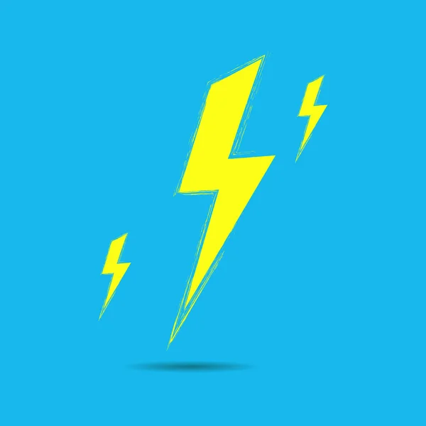 Lightning bolt på blå bakgrund — Stock vektor