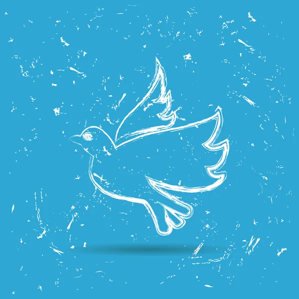Мирный голубь кистью расписан. фон — стоковый вектор