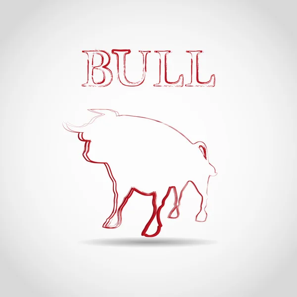 Logotipo pincel pintado touro —  Vetores de Stock