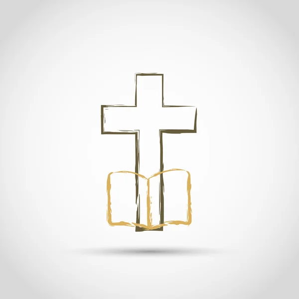 십자가의 형태로 교회에 대 한 서식 파일 로고 — 스톡 벡터