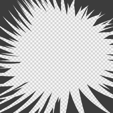 Soyut çizgi roman flaş patlama arka plan. şeffaf