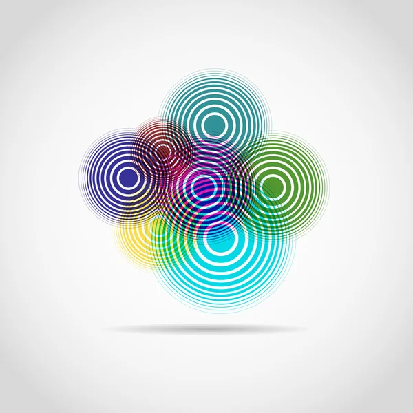 Web のカラー サークルのロゴ。クールな背景 — ストックベクタ