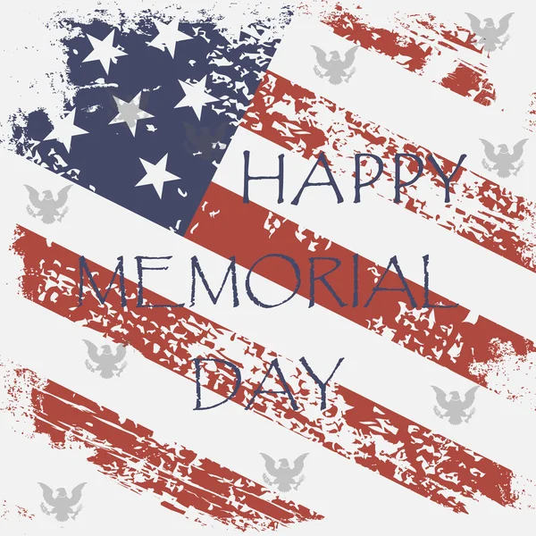 Feliz Memorial Day - Estrelas e listras fundo — Vetor de Stock