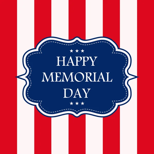 Feliz Memorial Day - Estrelas e listras fundo — Vetor de Stock