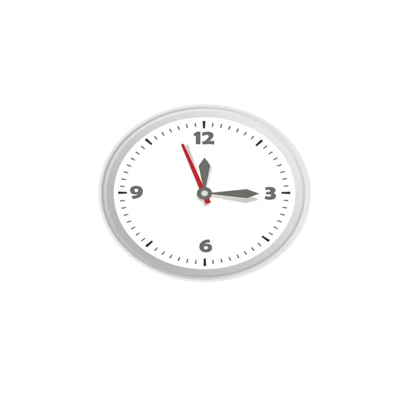 Clock vector flat illustration isolated on white background — Stock Vector