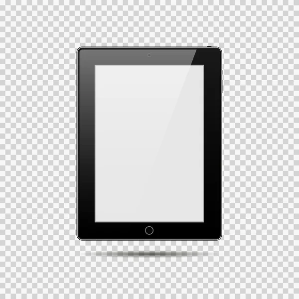 Tablet PC digital moderno con sombra sobre fondo blanco y negro — Vector de stock