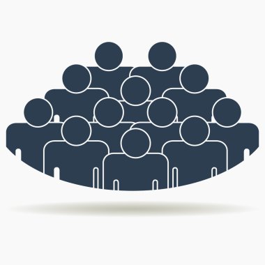 working together as a team. company logo. Stock vector