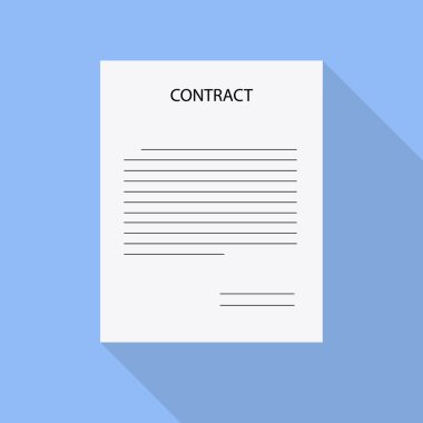 paper with the inscription contract to flat design. Stock vector