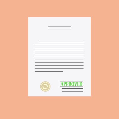 Vector approved stamp on sheet. vector