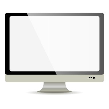 Vector computer display isolated. stock vector