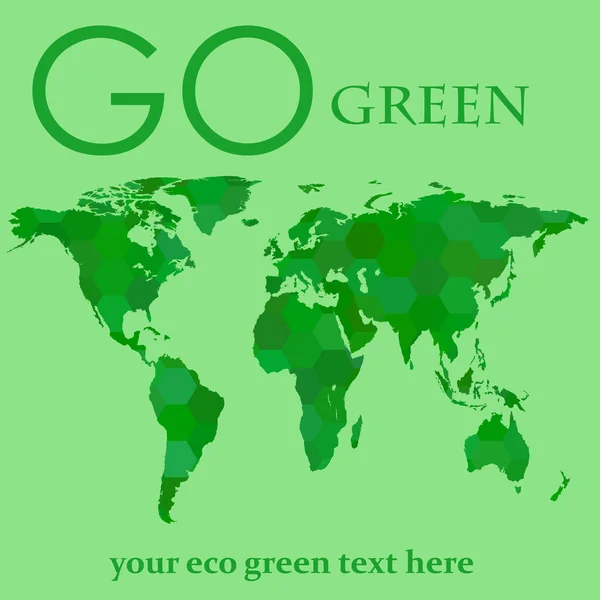 Carte de la terre. la vie verte. la vie en avant. place pour le texte vert — Image vectorielle