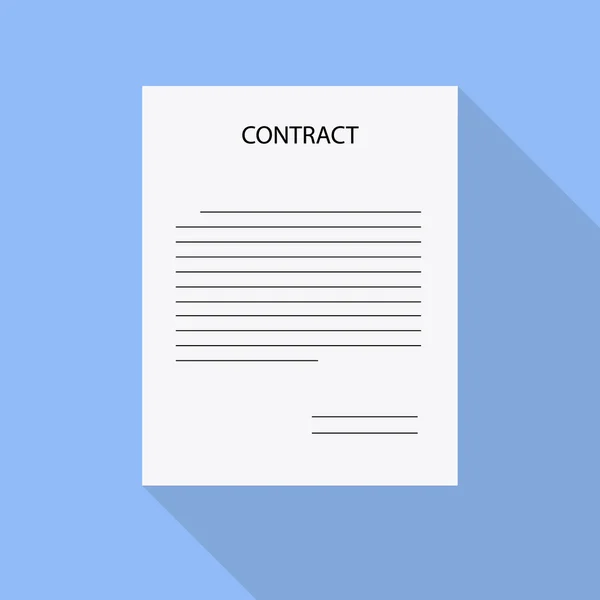 Paper with the inscription contract to flat design. Stock vector — Διανυσματικό Αρχείο