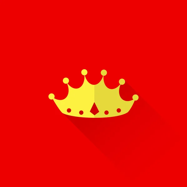 Illustration vintage d'une couronne en style plat à longue ombre . — Image vectorielle