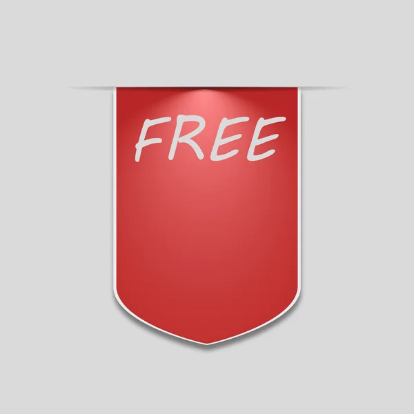 Free Product Red Label Icon Vector Design. isolated — Stockvector