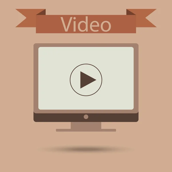 Monitor for video. emblem of the video player. vector. isolated. — Wektor stockowy