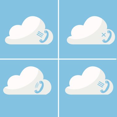 Icon set different options for answering a call in the cloud