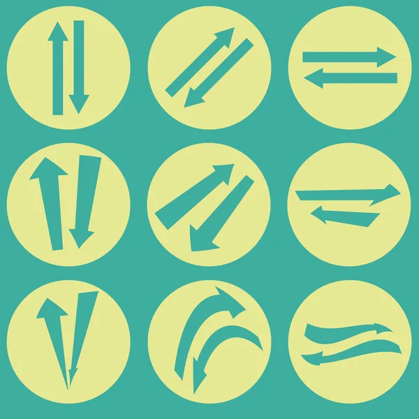 Ilustración vectorial de iconos de flecha lisa . — Vector de stock