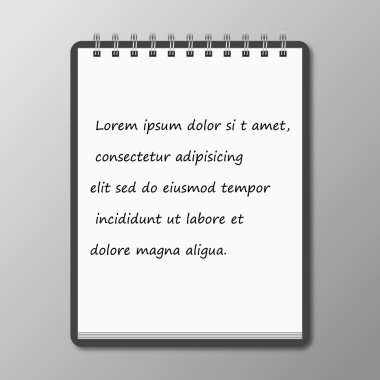 Lorem Ipsum tarafından el üstünde bir şık ofis defter yazılmış. 