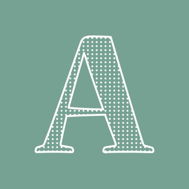 Yeşil bir arka plan üzerinde beyaz noktalar ile güzel bir mektup. 