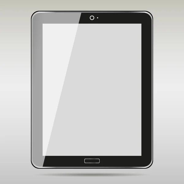 Realistischer Tablet-PC mit leerem Bildschirm. isoliert auf grauem Hintergrund. Aktienvektor — Stockvektor