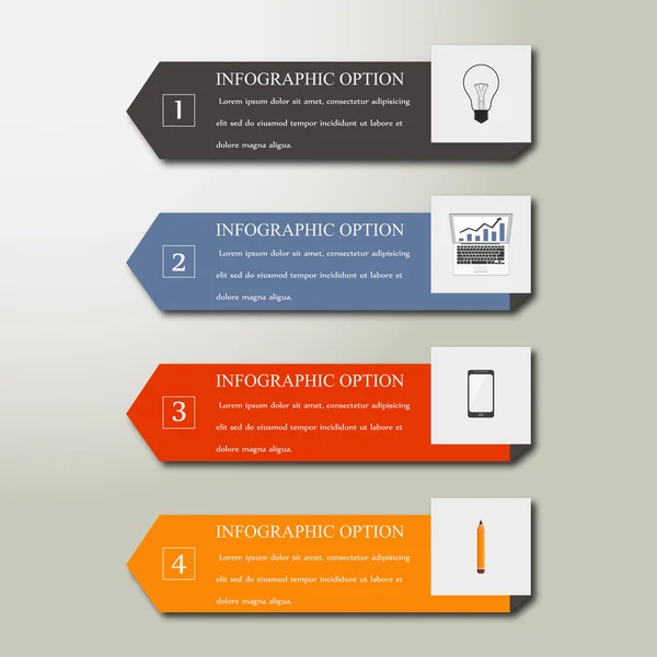 Elementos de flecha mínimos modernos para infografías de negocios. Estilo material. vector de stock — Vector de stock