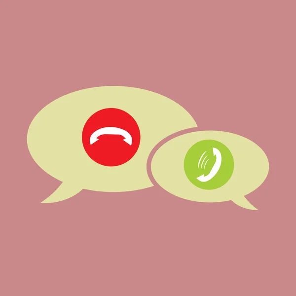 Conversación de llamadas entrantes. aceptar y rechazar una llamada. Existencias — Vector de stock