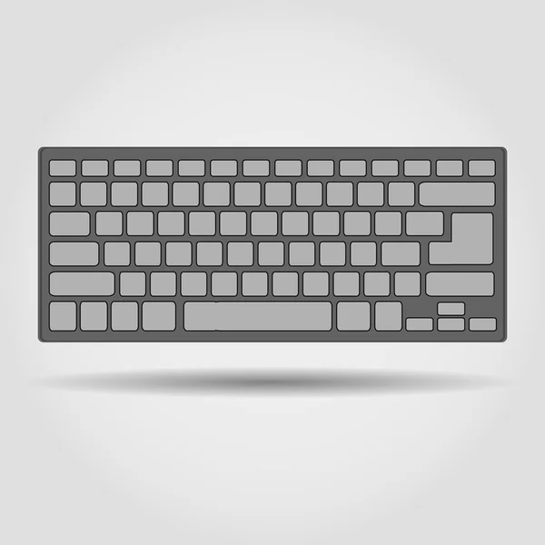 Keyboard on a gray background with shadow. Stock vector — Stock Vector