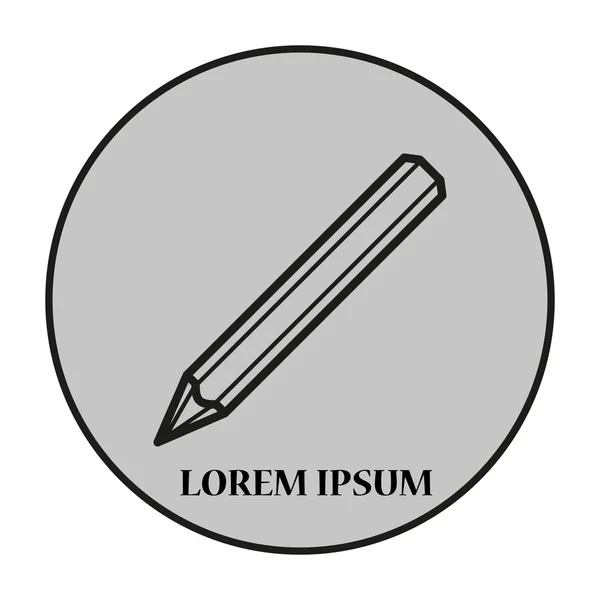 Logo Bleistift Büro im strengen schwarzen Stil. Aktienvektor — Stockvektor
