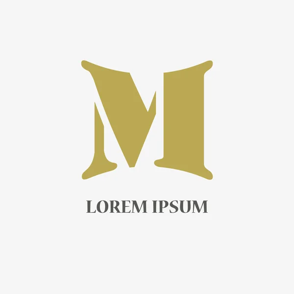 Letter M logo. company name. stylish gold design. Stock vector — Stock Vector