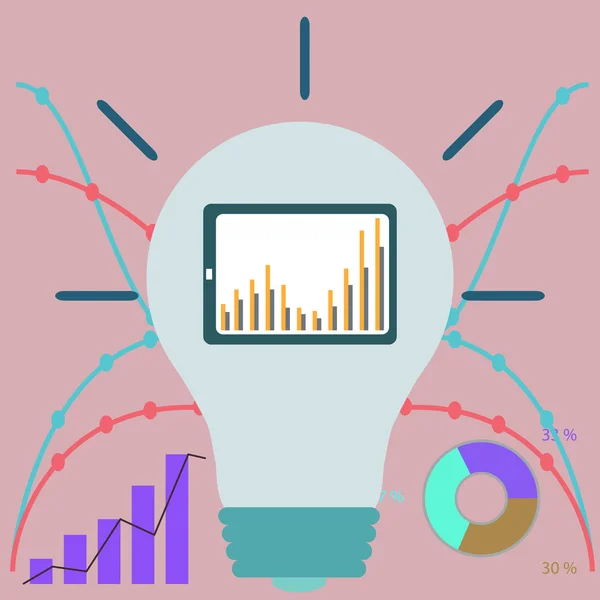 Marktanalyse. Platte ontwerp. — Stockvector