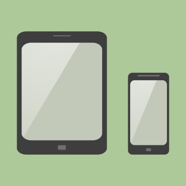 şık telefon ve düz tasarım tablet