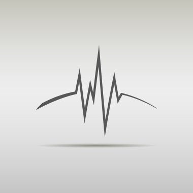 Heart beat, cardiogram, medical.  sound waves. company logo clipart