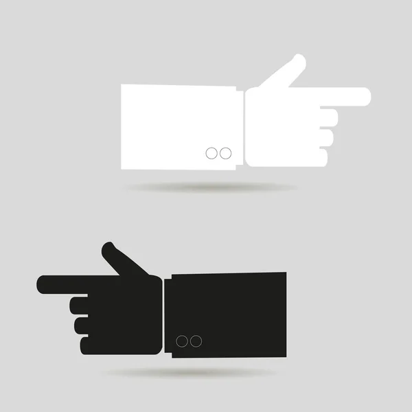 Указательный палец показывает направление. черно-белая рука . — стоковый вектор