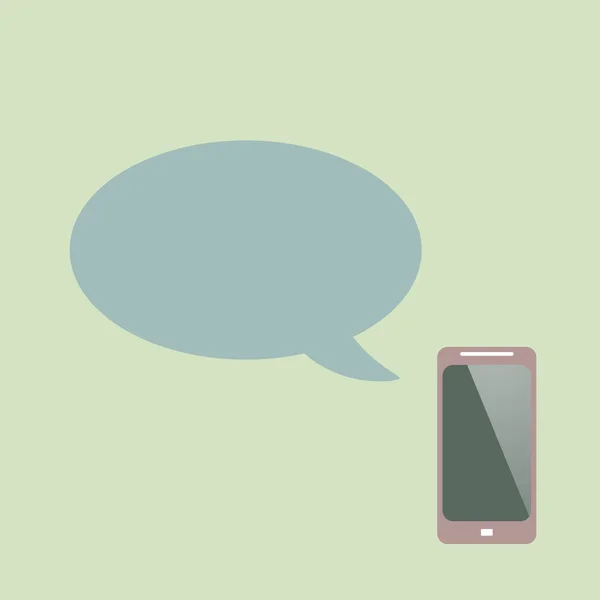 Smartphone met transparante tekstballon. concept van online communie, voicemail en chat applicatie — Stockvector