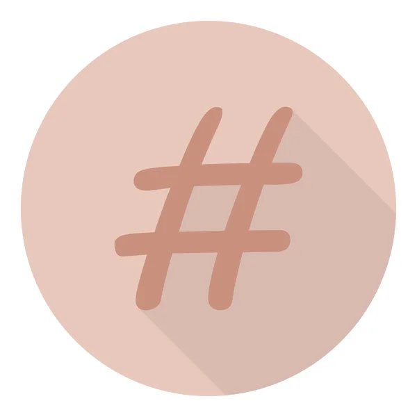 Hashtag icona in design piatto — Vettoriale Stock