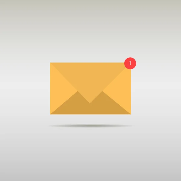 Imagen simple correo no leído. concepto de spam, servicio, despacho, entrega, anuncio. letra amarilla sobre un fondo gris — Vector de stock