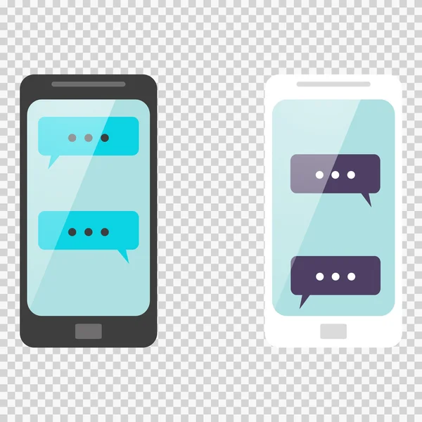 Смарт-телефон чаті sms шаблон бульбашок на класний тло — стоковий вектор