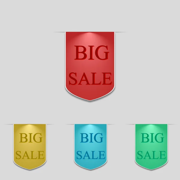 Ensemble de tags grande vente avec ombre — Image vectorielle